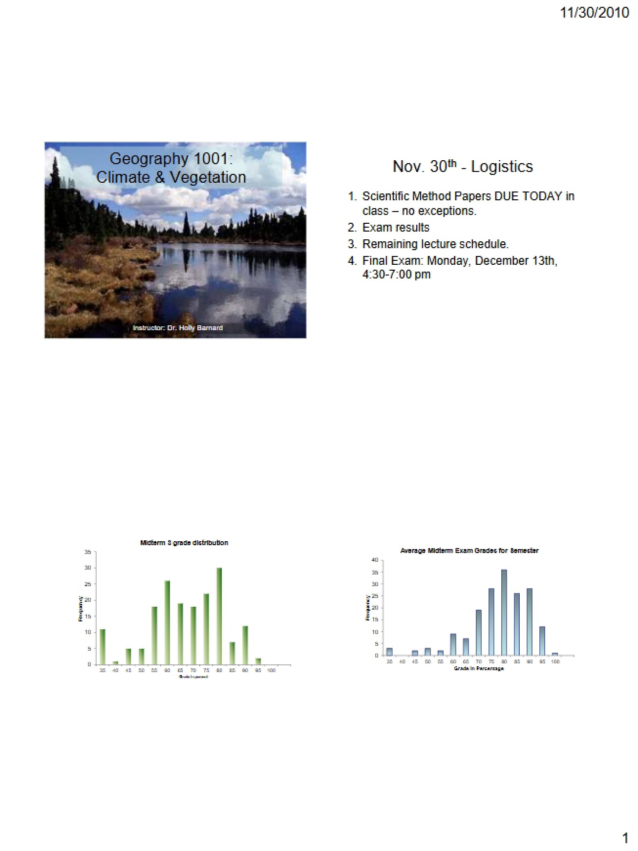 Climate and Vegetation Lecture Notes (Set 1)