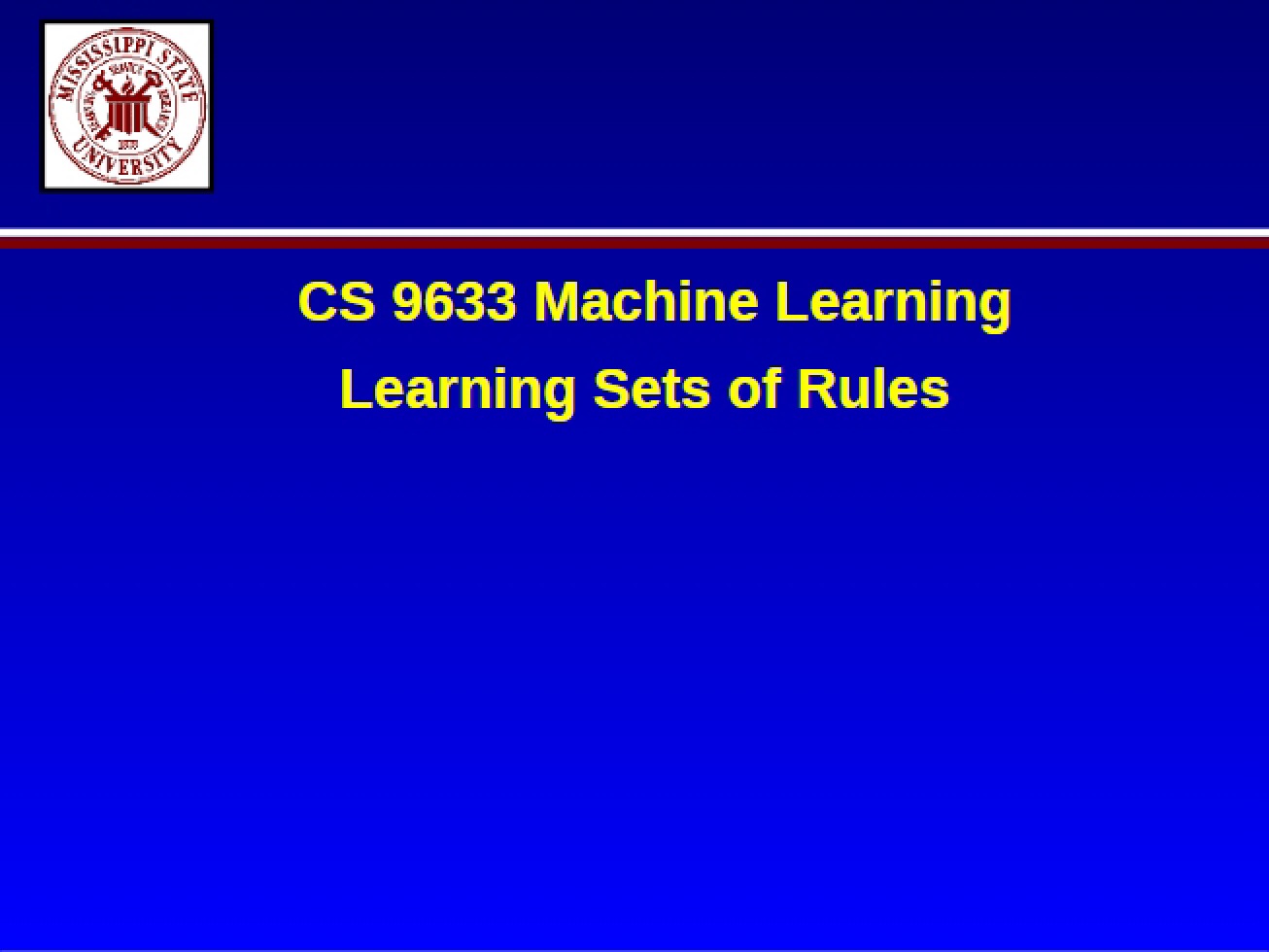 Rule Set Learning