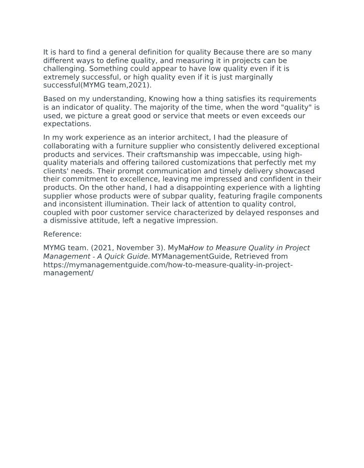 Importance of Quality in Project Management