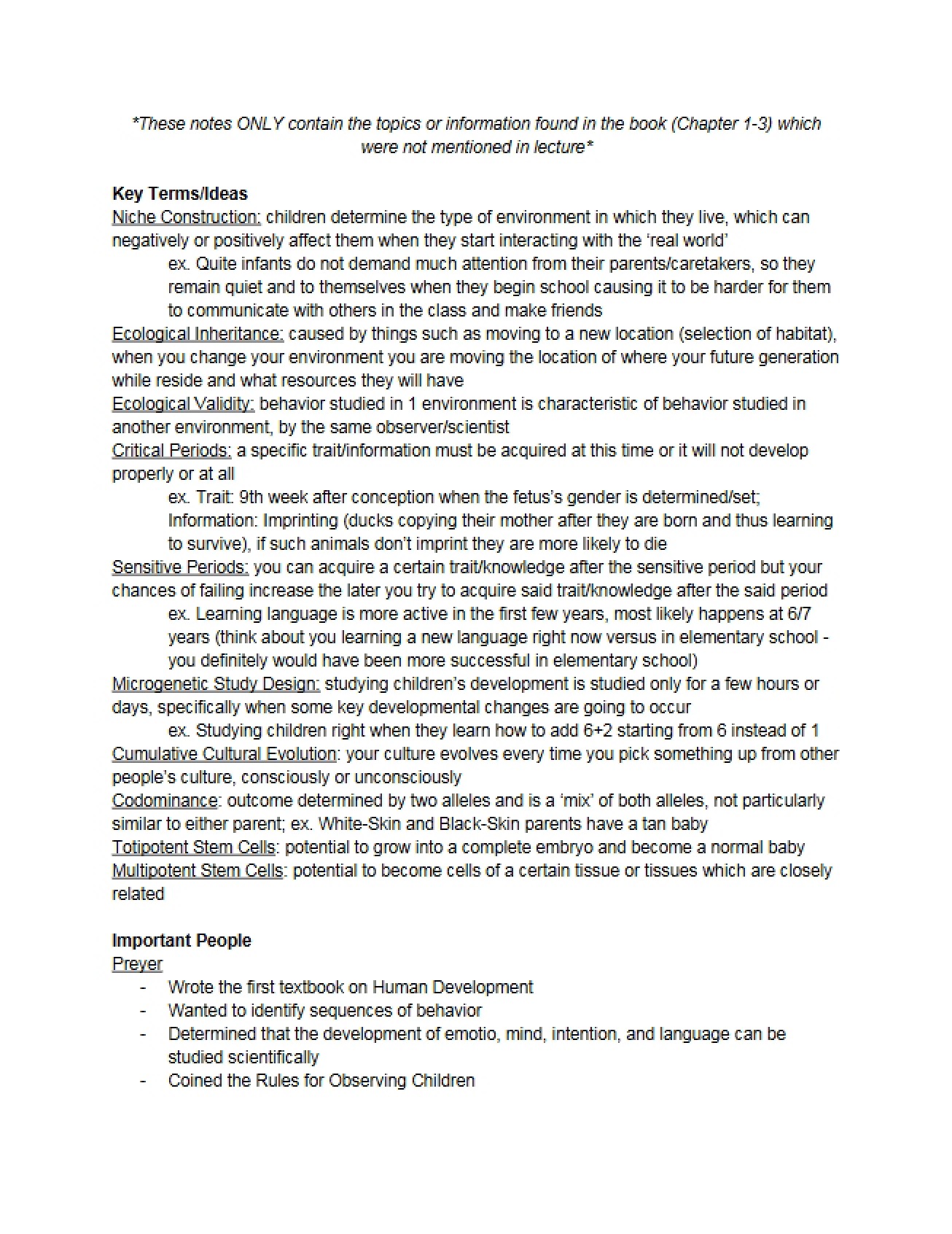 List of Key Terms and Ideas