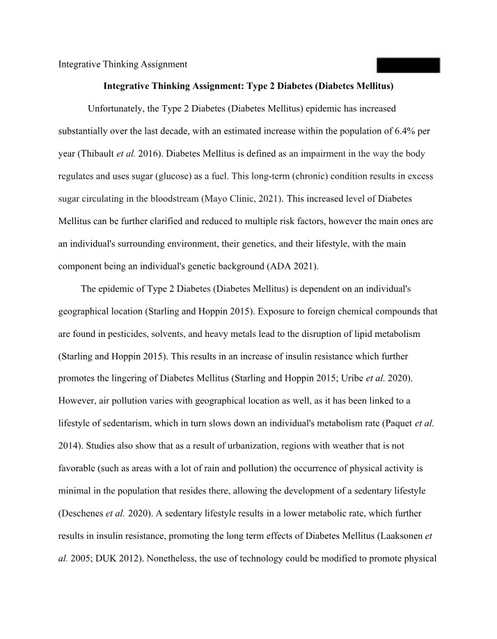 Assignment - Integrative Thinking