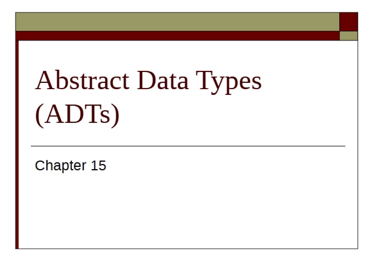Types of Abstract Data