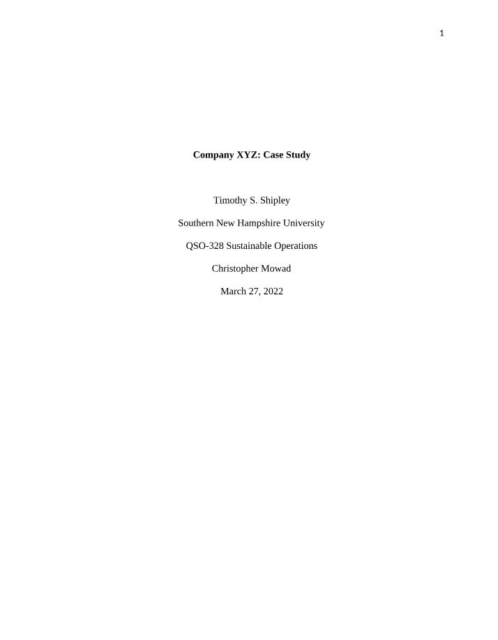 XYZ Case Study - Mod 4