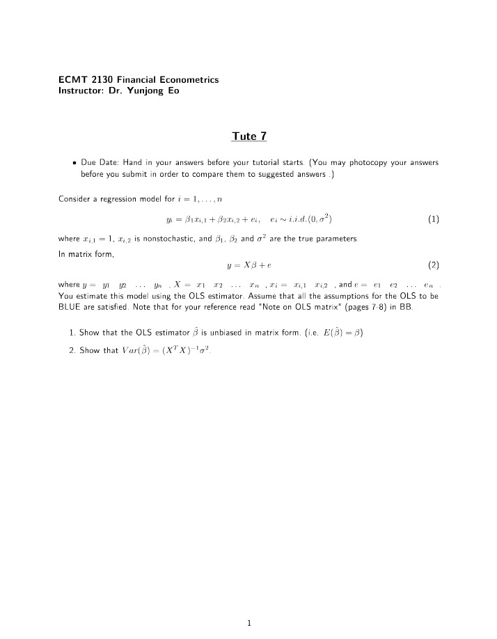 ECMT 2130 Tutorial 7