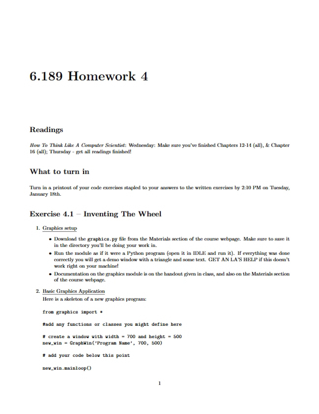 Fourth Homework