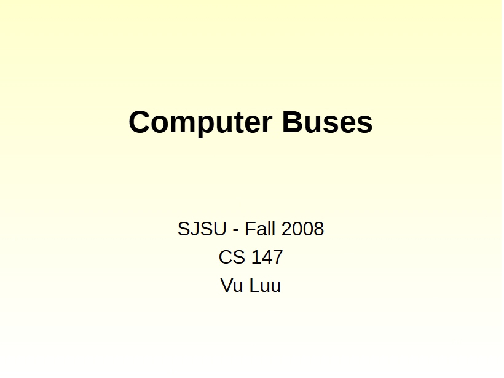 Buses in Computing