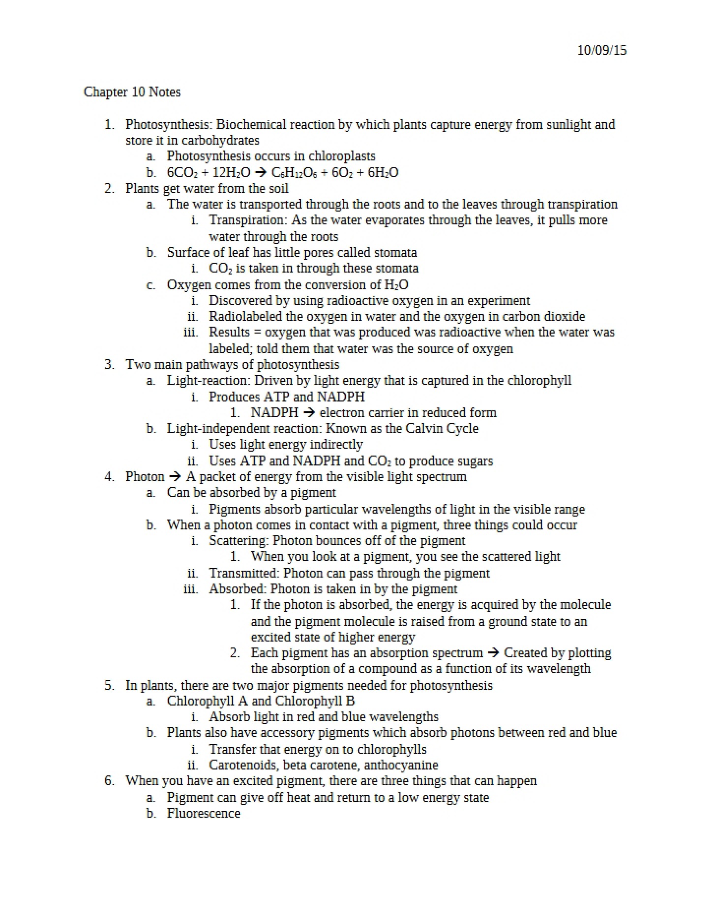 Notes for Chapter 10