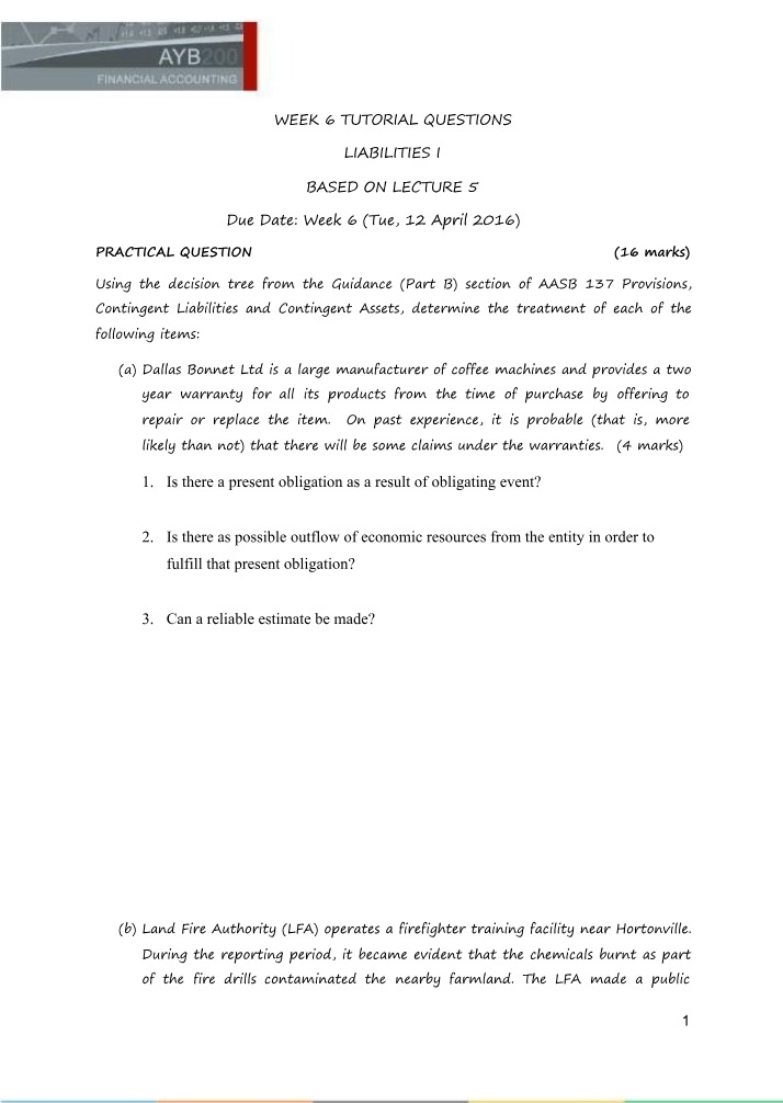 Week 6 Tutorial - Question and Solution