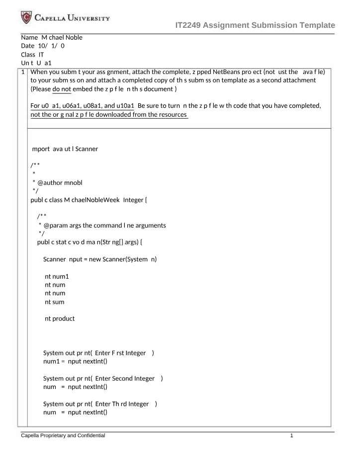 Sum and Product of Three Integers - Java Assignment