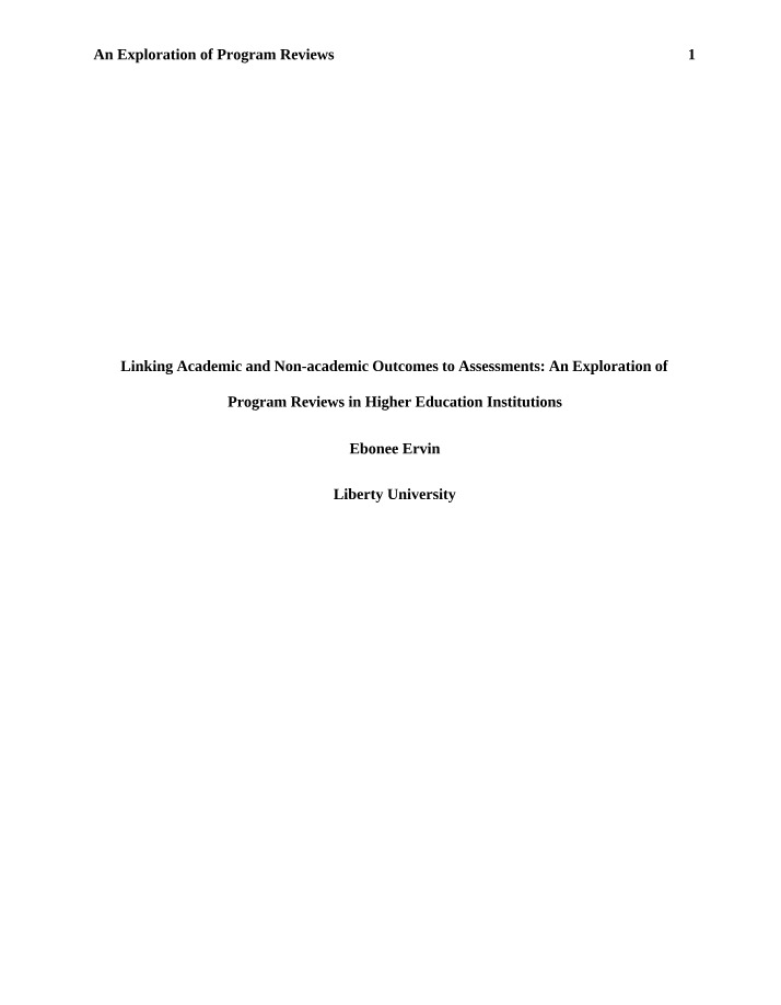 Academic Programs and Non-Academic Services Assessment