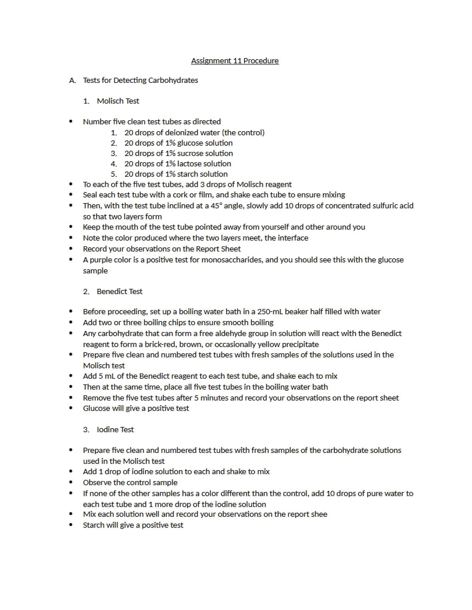 Lab Procedure April 23, 2013