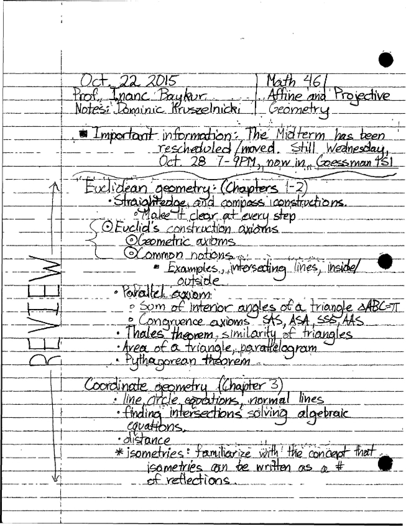 Geometry Notes 2