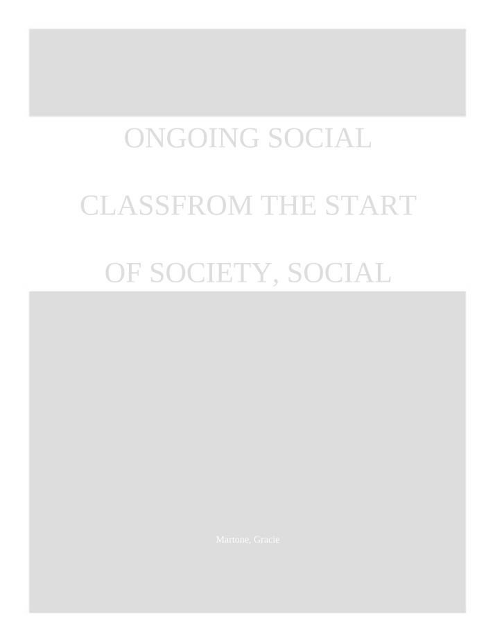 Film and Culture - Social Class