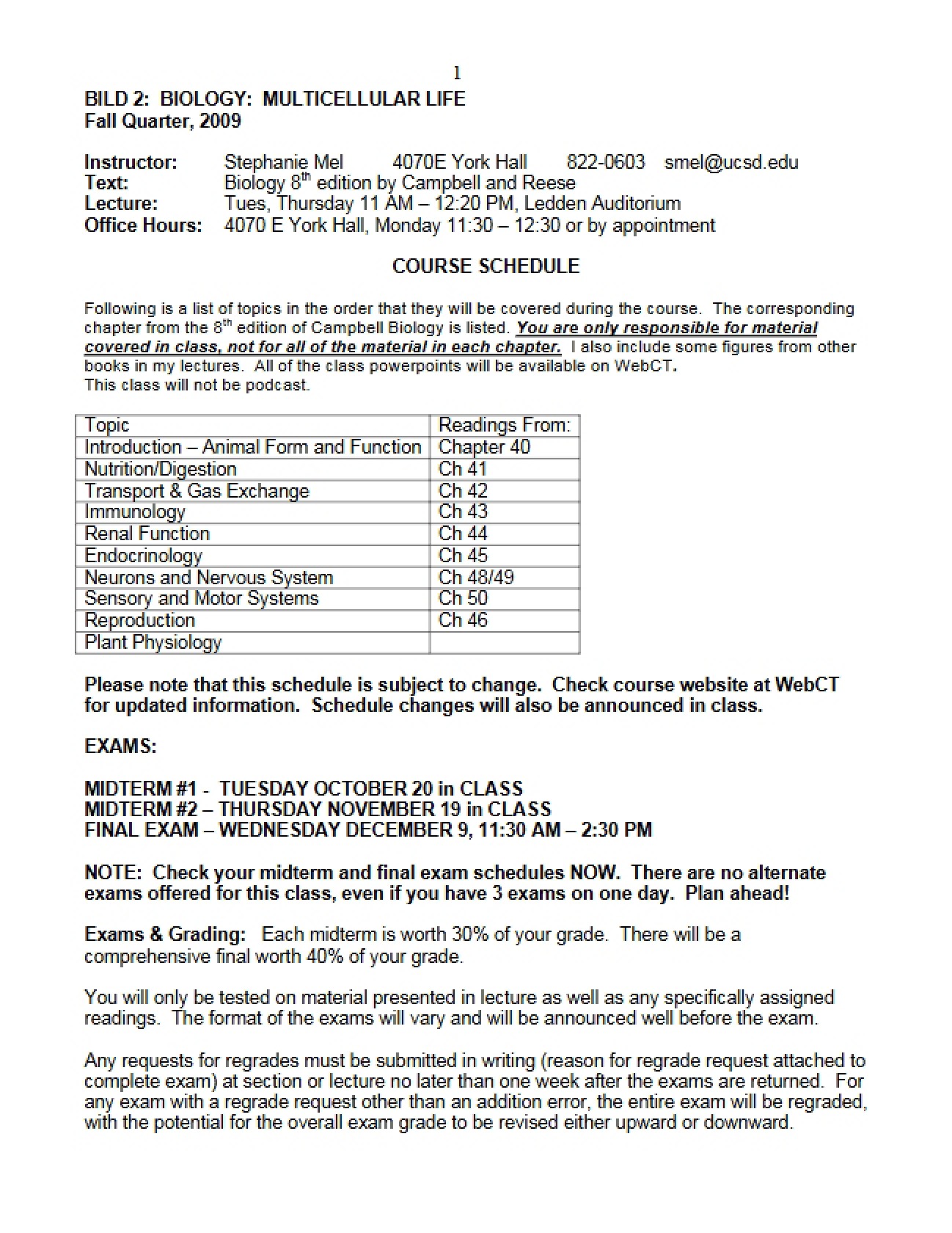 Course Syllabus