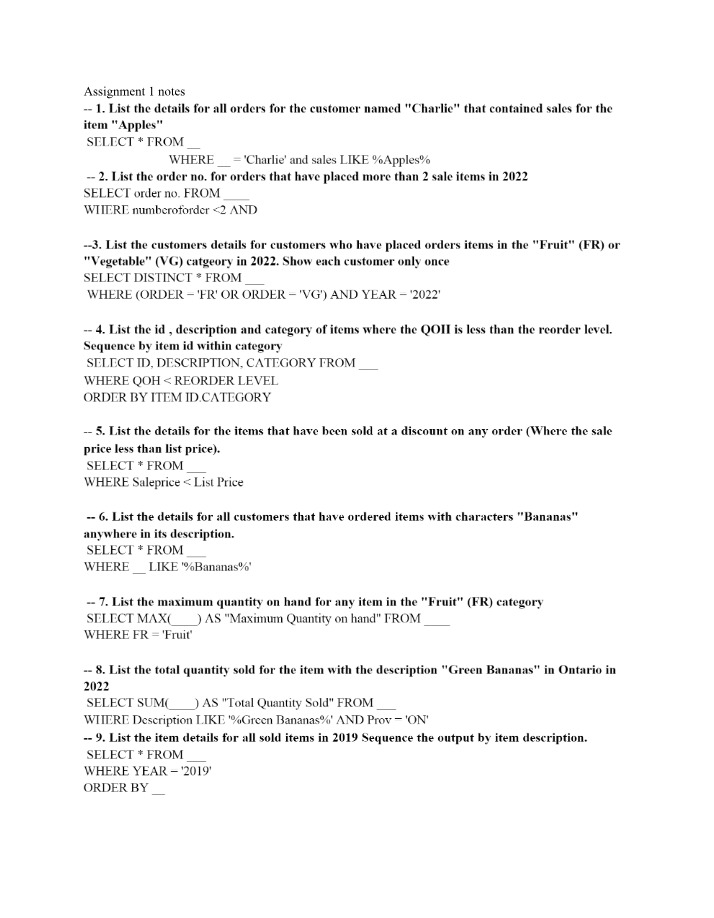 Notes for Assignment 1