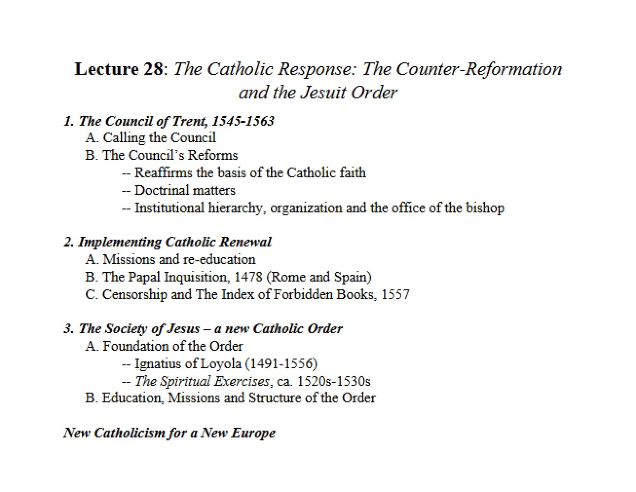 Catholic Response