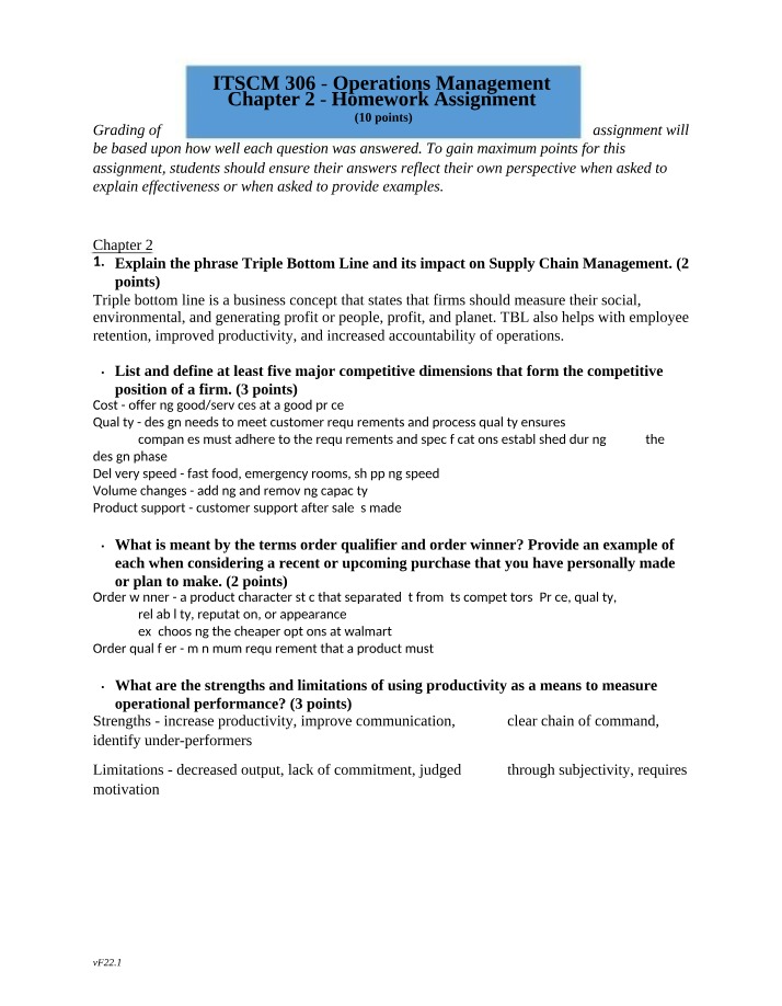 Homework Questions - Chapter 2