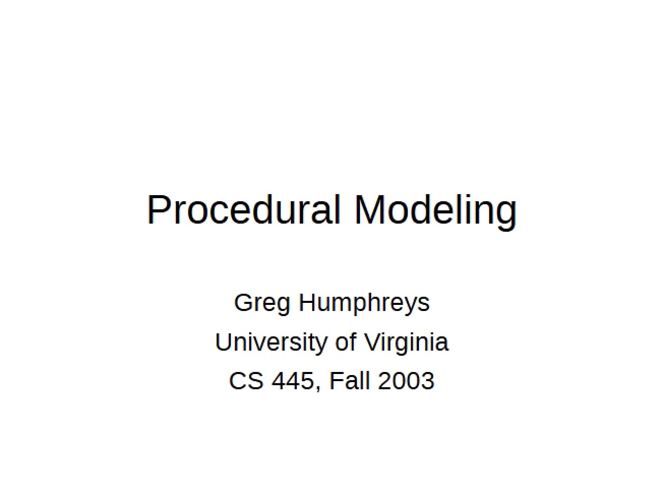 Modeling Procedural Methods