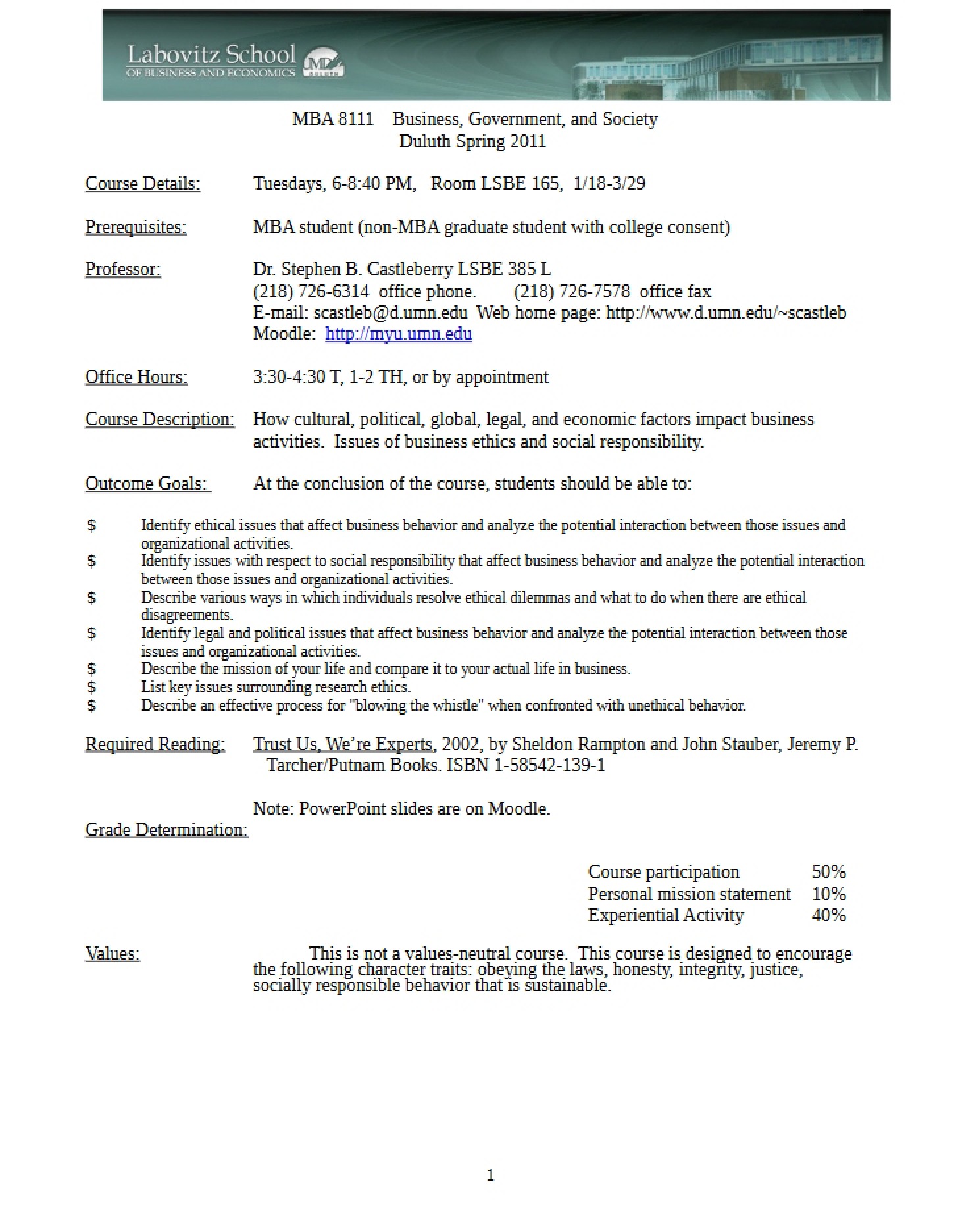 Course Syllabus