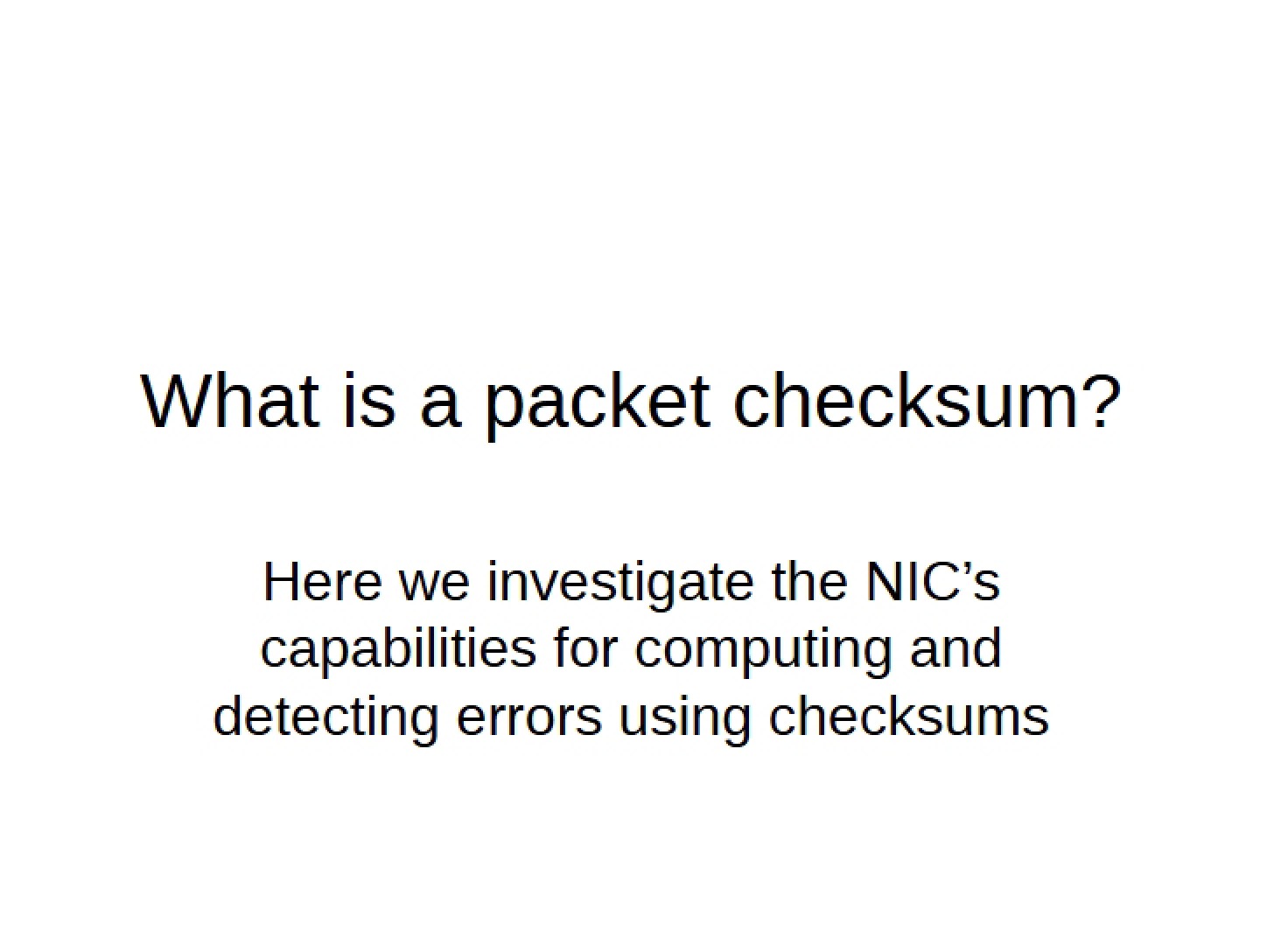 Checksum of Packets