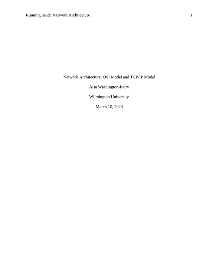 Network Architecture - OSI Model vs. TCP-IP Model