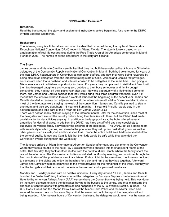 Written Exercise 7 - DRNC