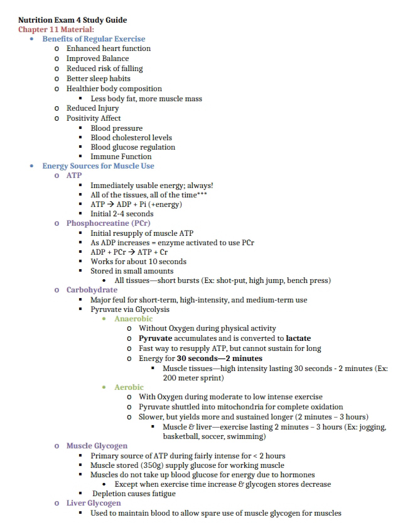 Guide for Exam 4