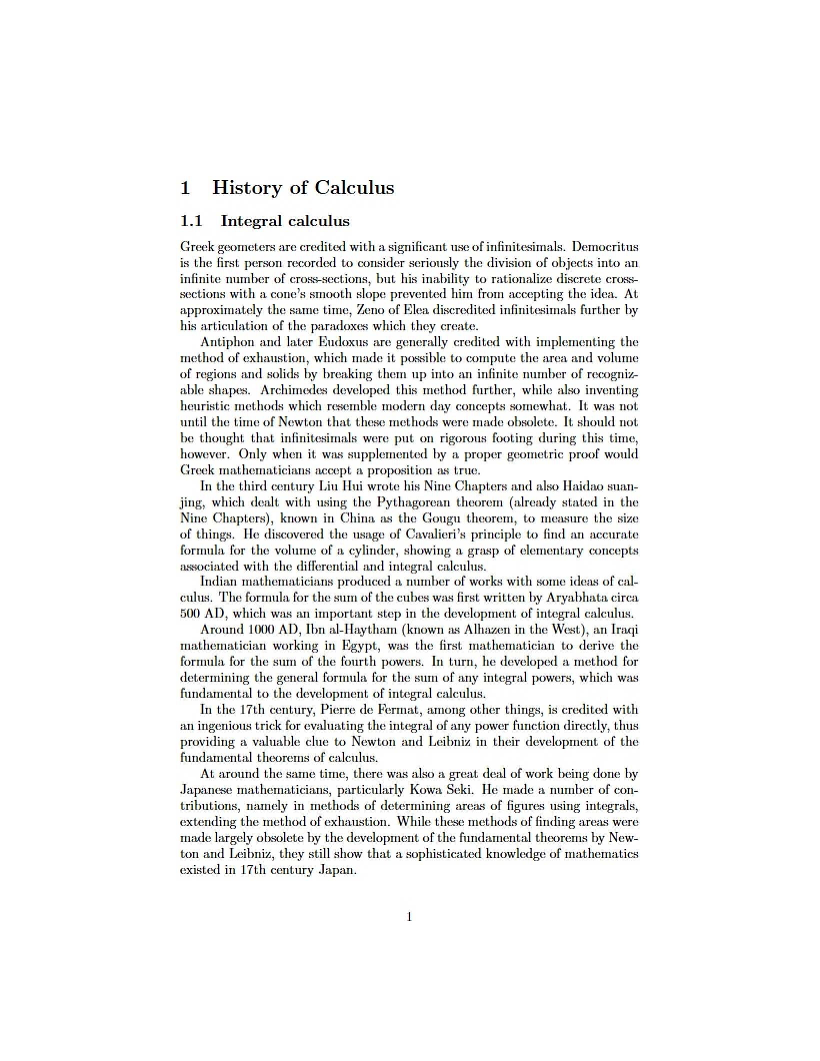 Calculus History