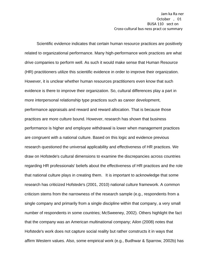 Summary of Business Article