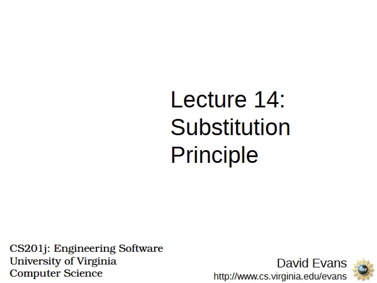Principle of Substitution