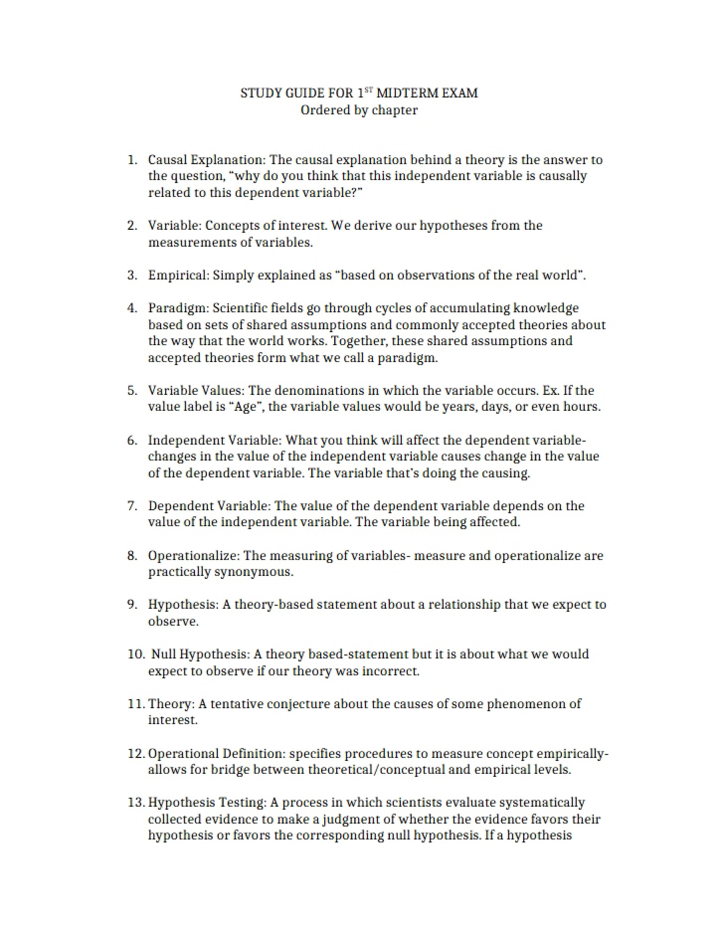 Examination Midterm