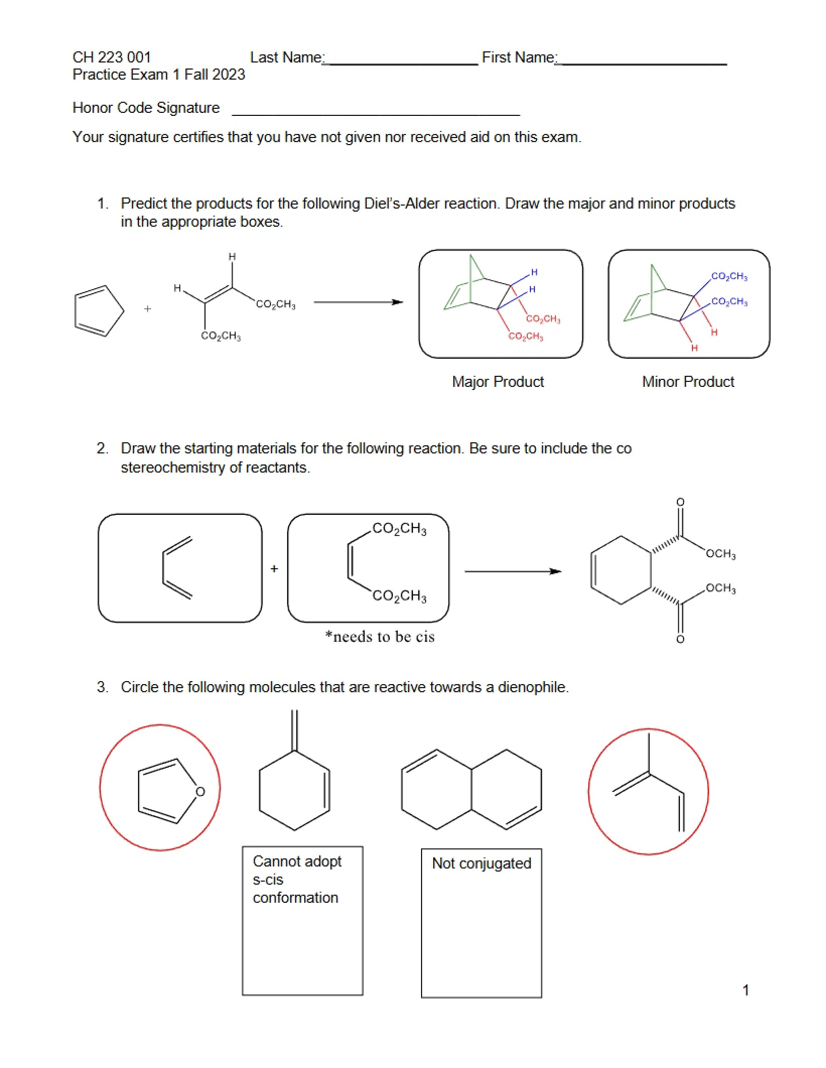 Key for Practice Exam 1
