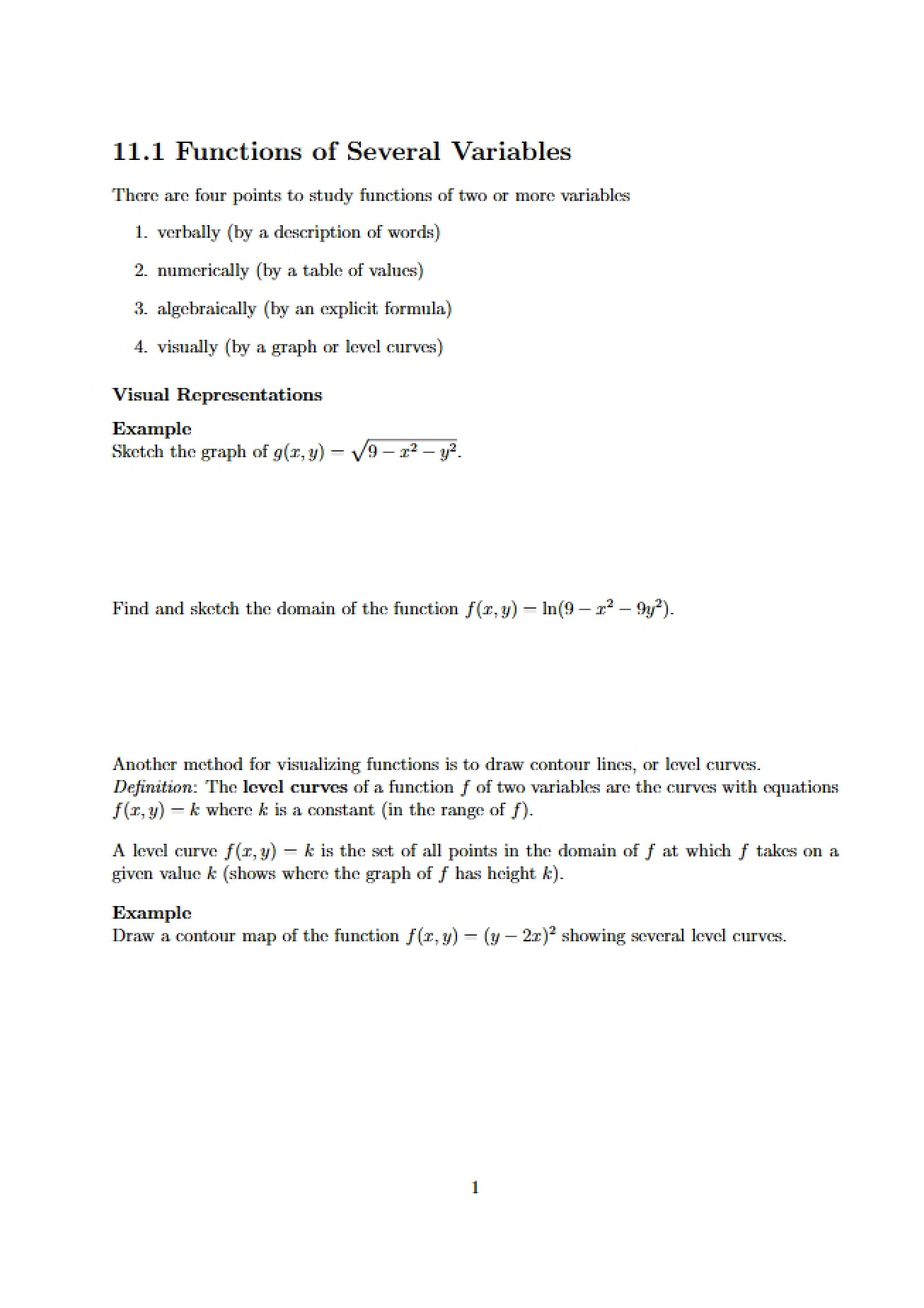 Several Variables Functions