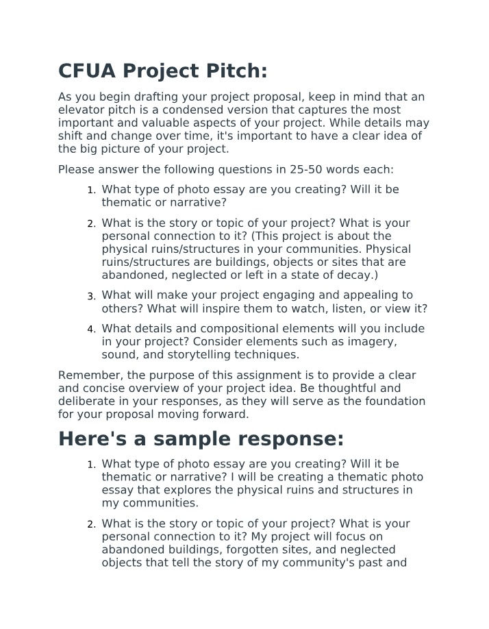 Exploring Abandoned Structures - CFUA Project Pitch