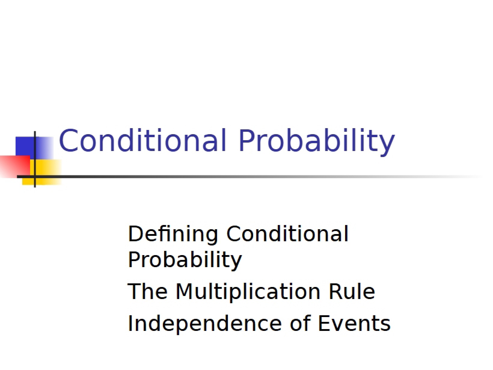 Business Math Conditional Probability