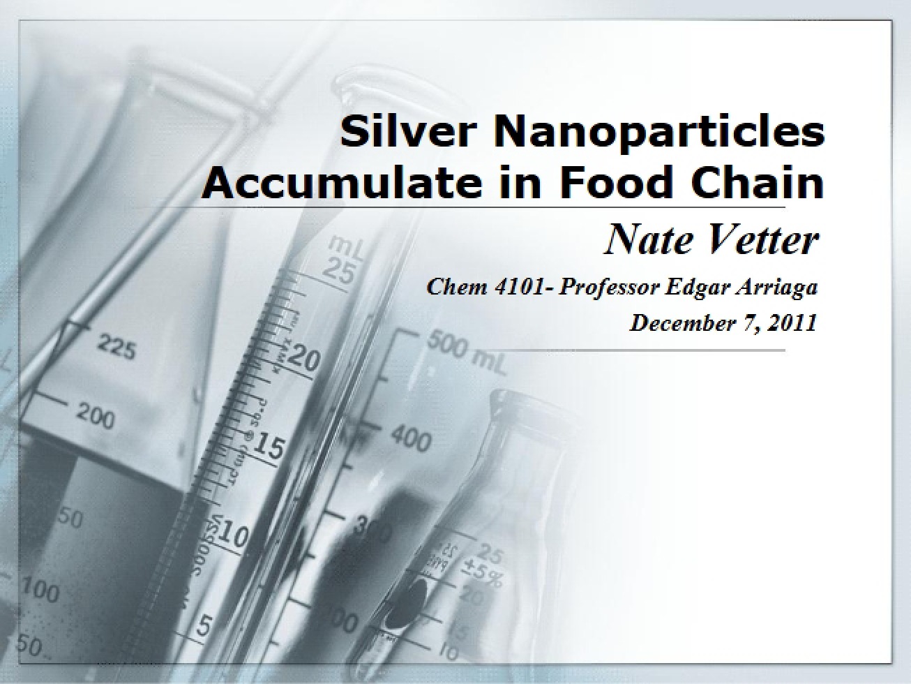 Food Chain Accumulation of Silver Nanoparticles