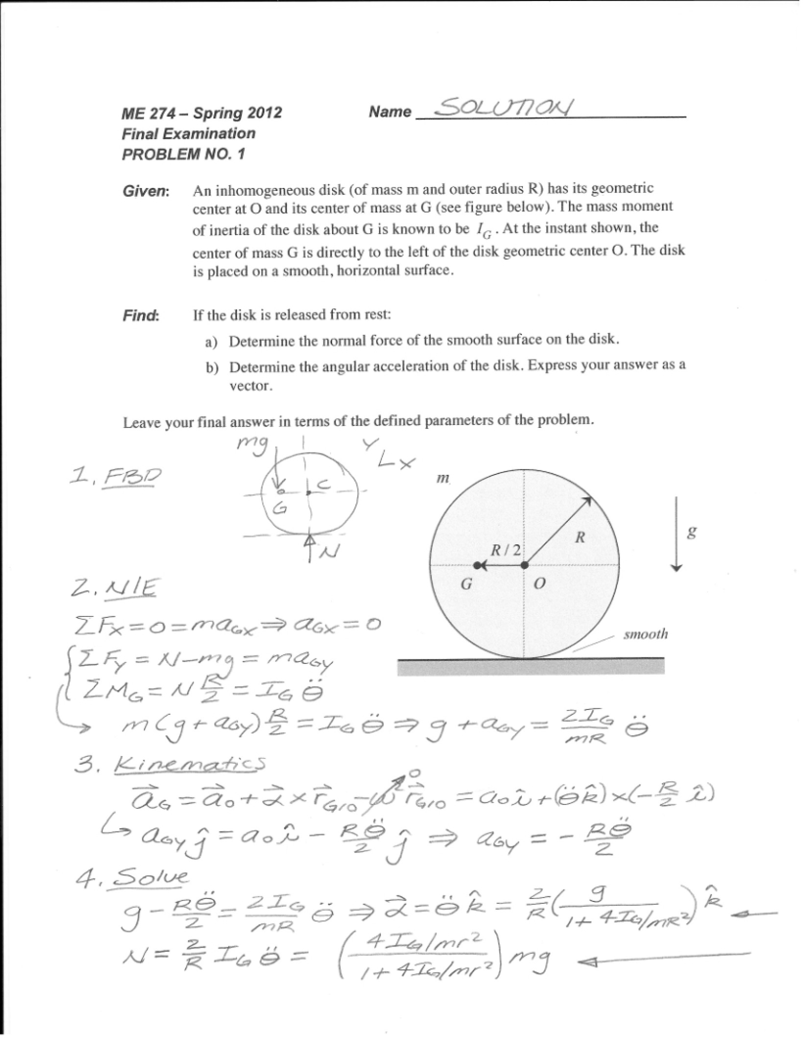 Solutions for Final Exam