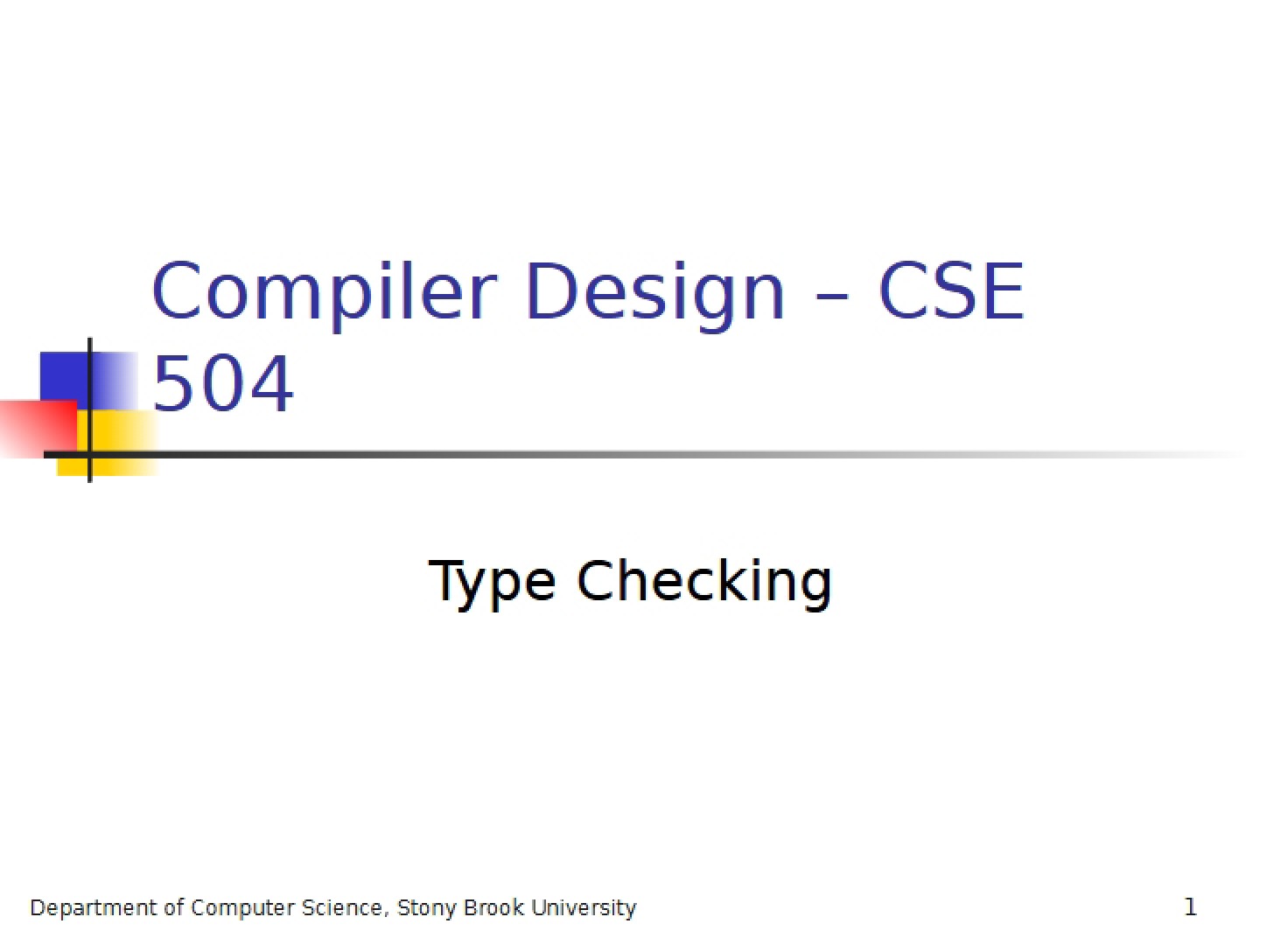 Checking of Types