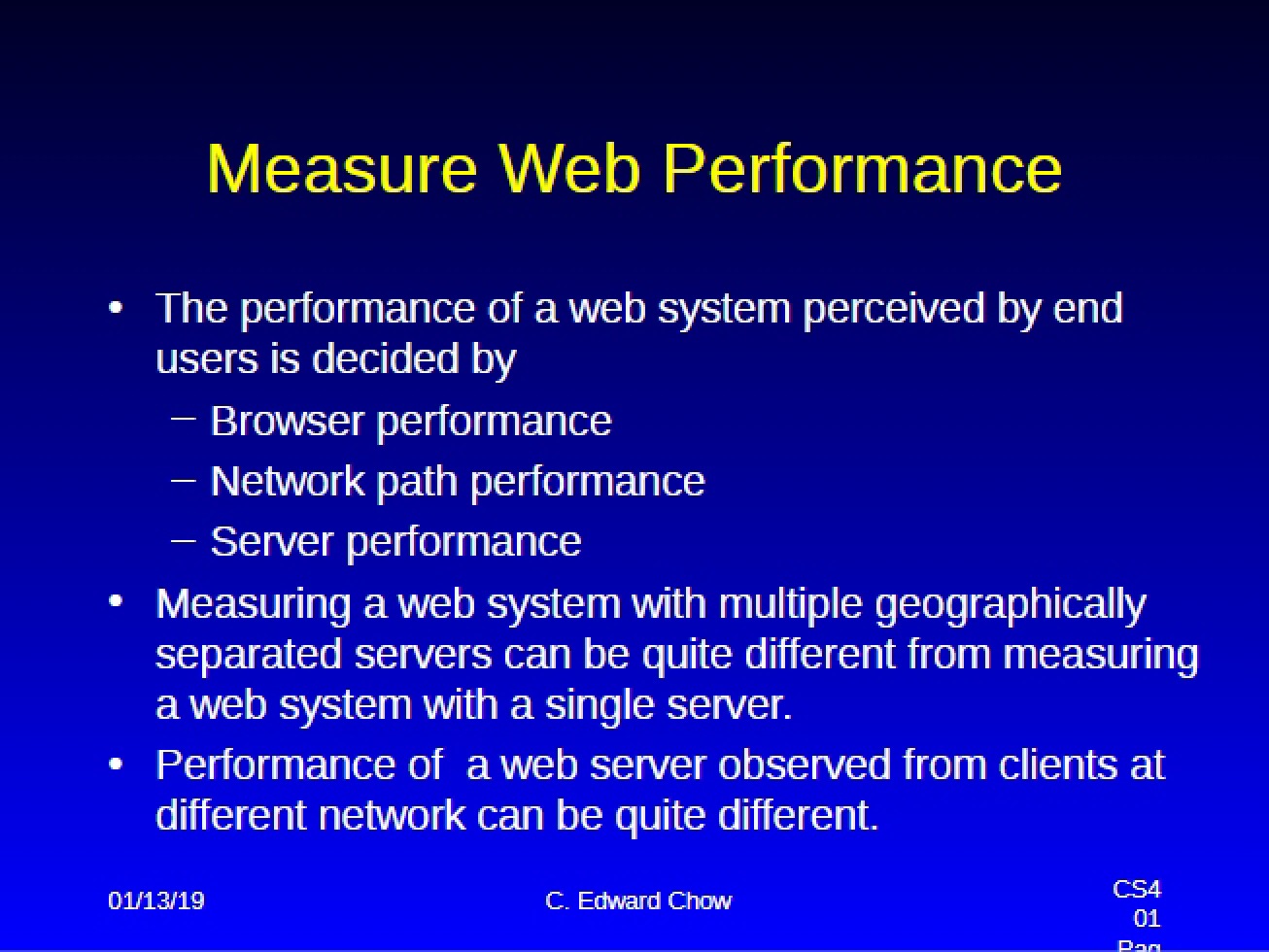 Methods for Measuring Web Performance