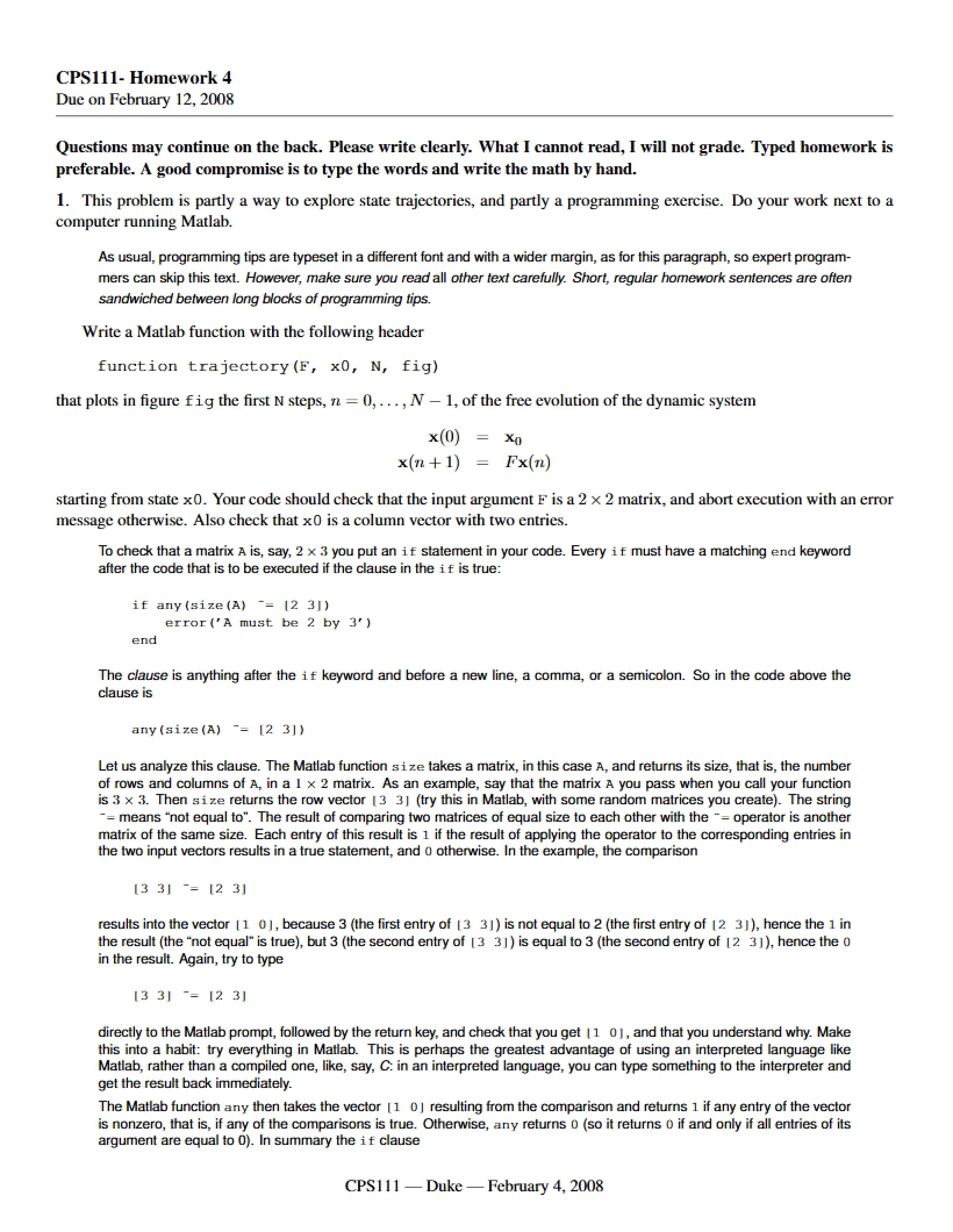 Fourth Homework Assignment