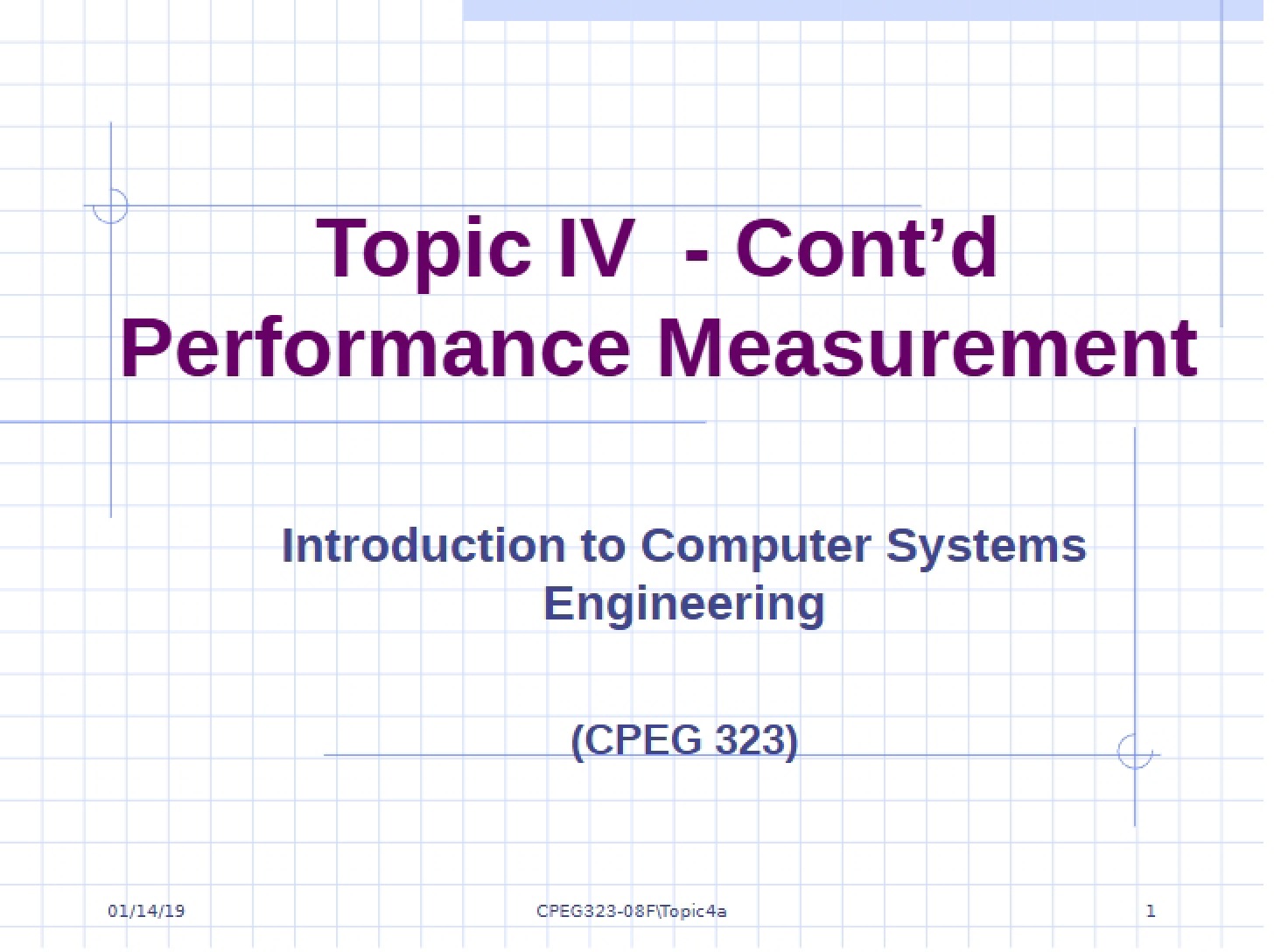 Performance Measurement Continued