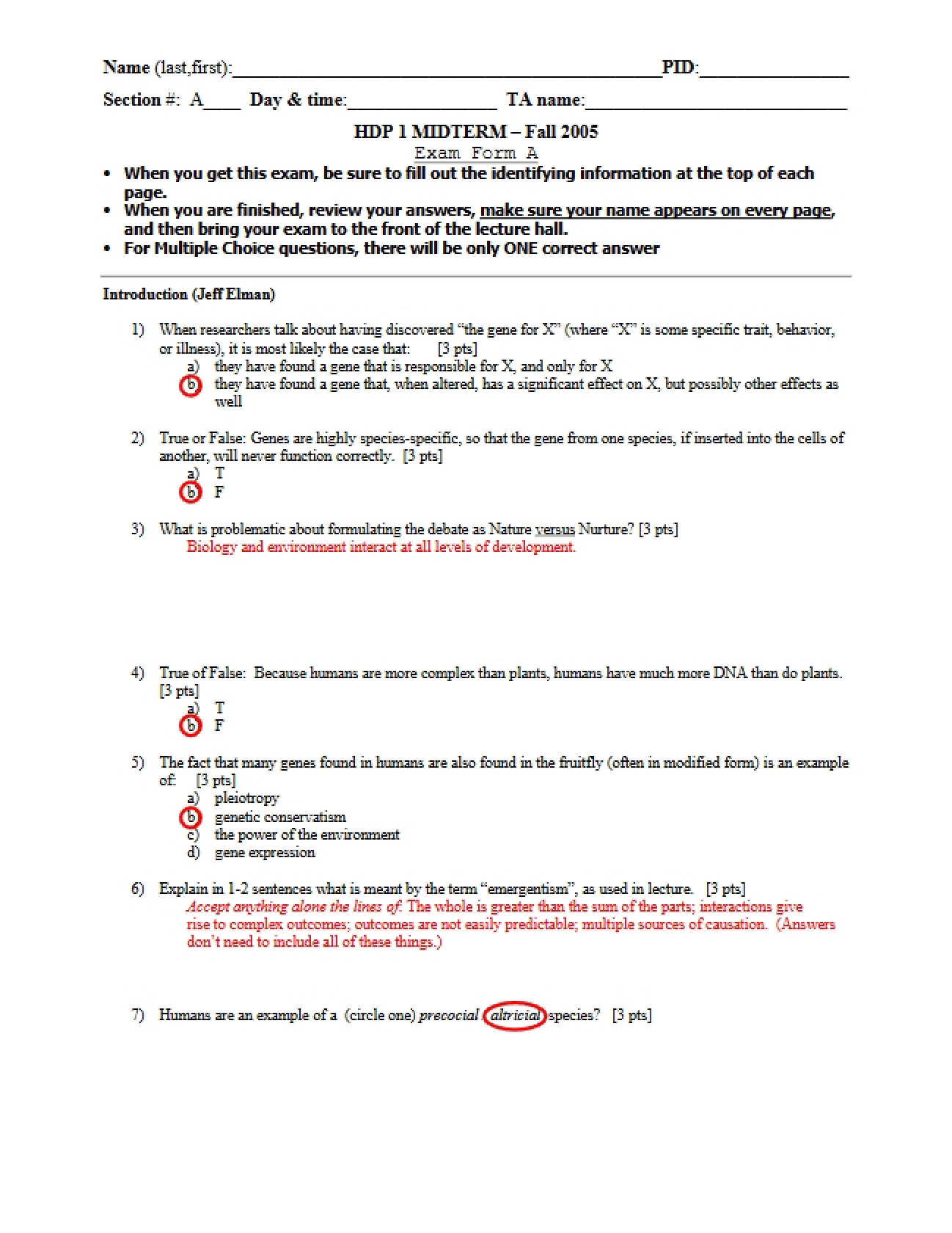 HDP 1 Mid-course Assessment