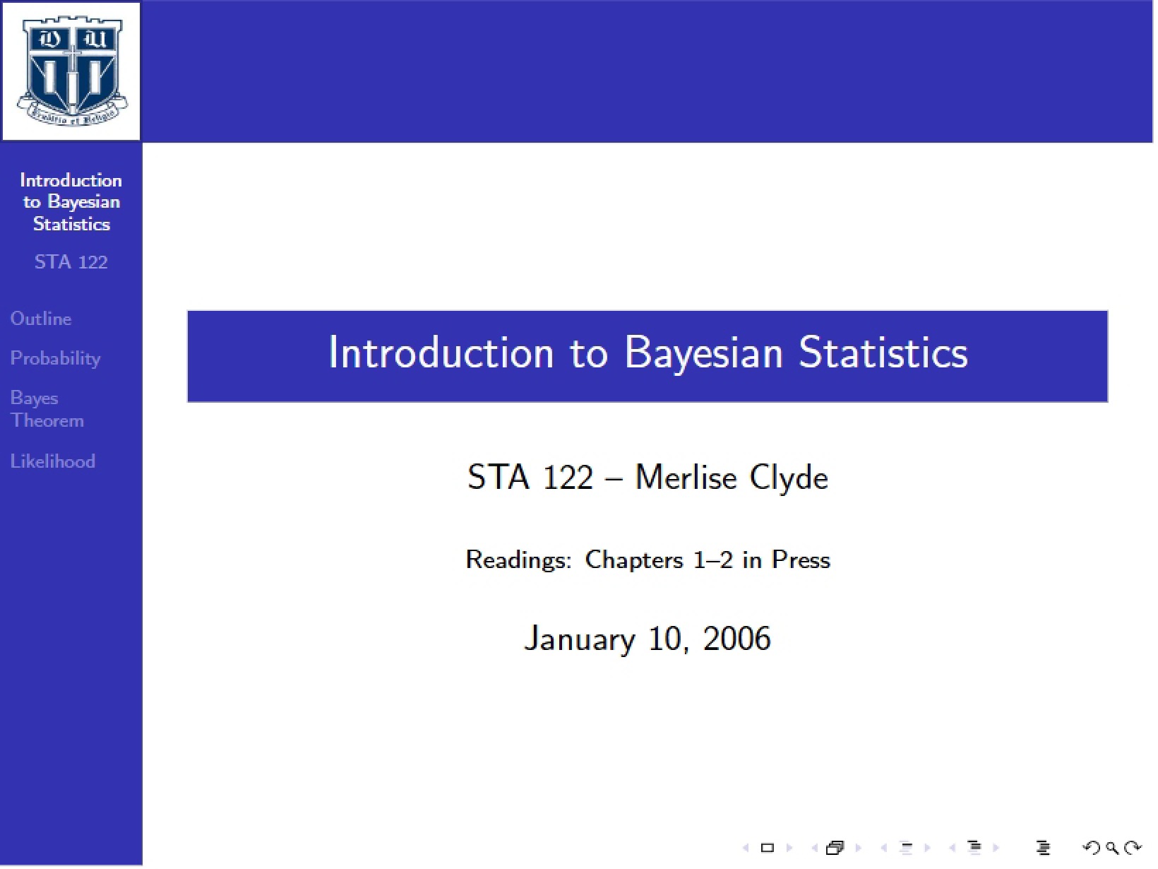 Bayesian Statistics Lecture