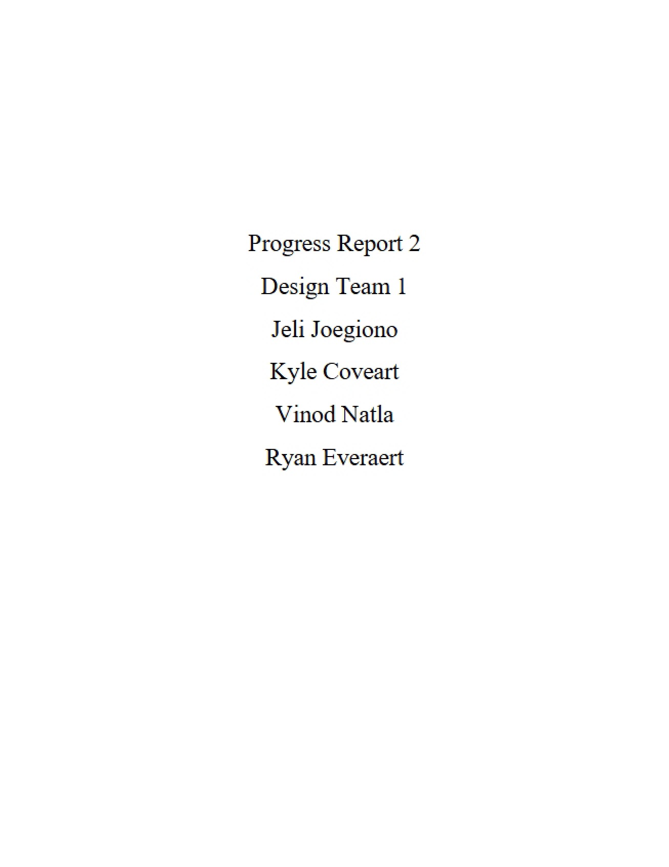 Second Progress Report