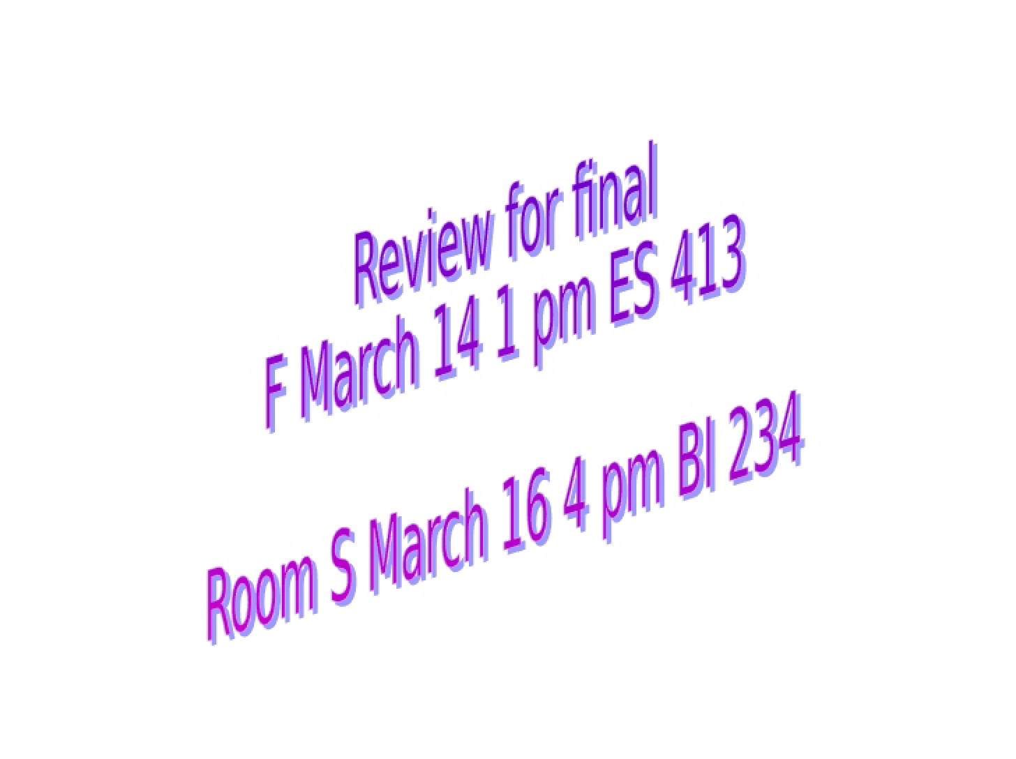 Final Exam Review