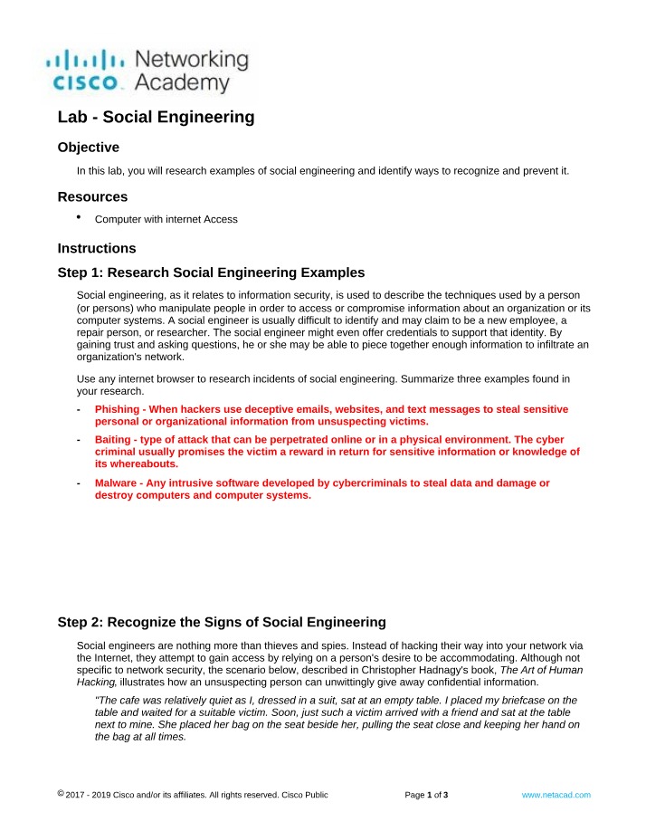 Lab on Social Engineering