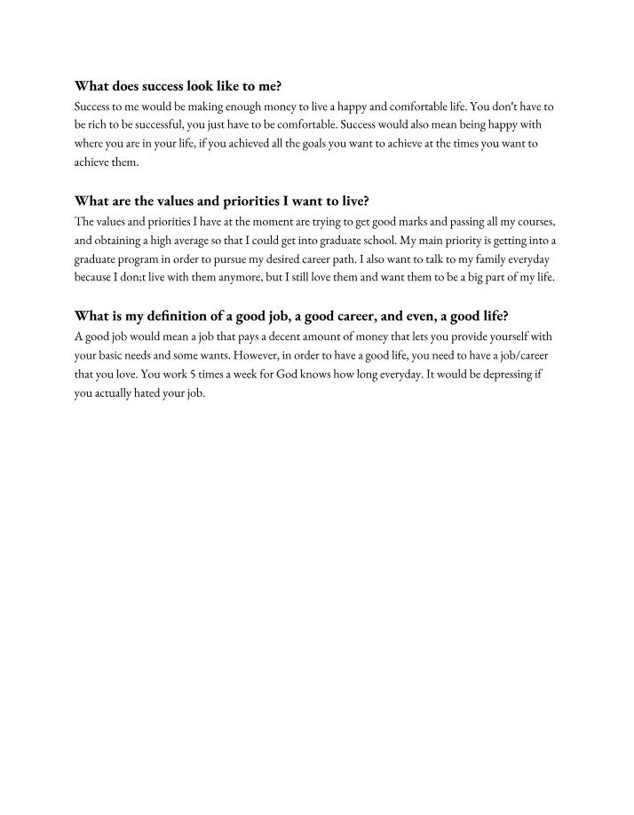 What Success Looks Like - Defining Values and Success