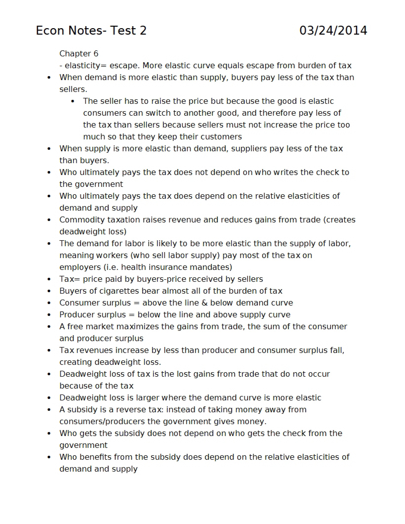 Test 2 Notes (Econ)