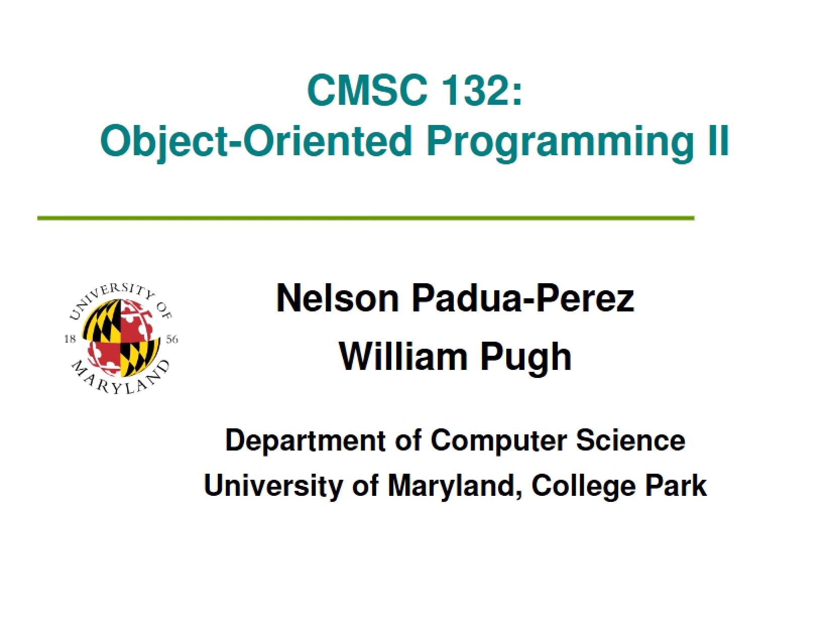 Programming II Object-Oriented