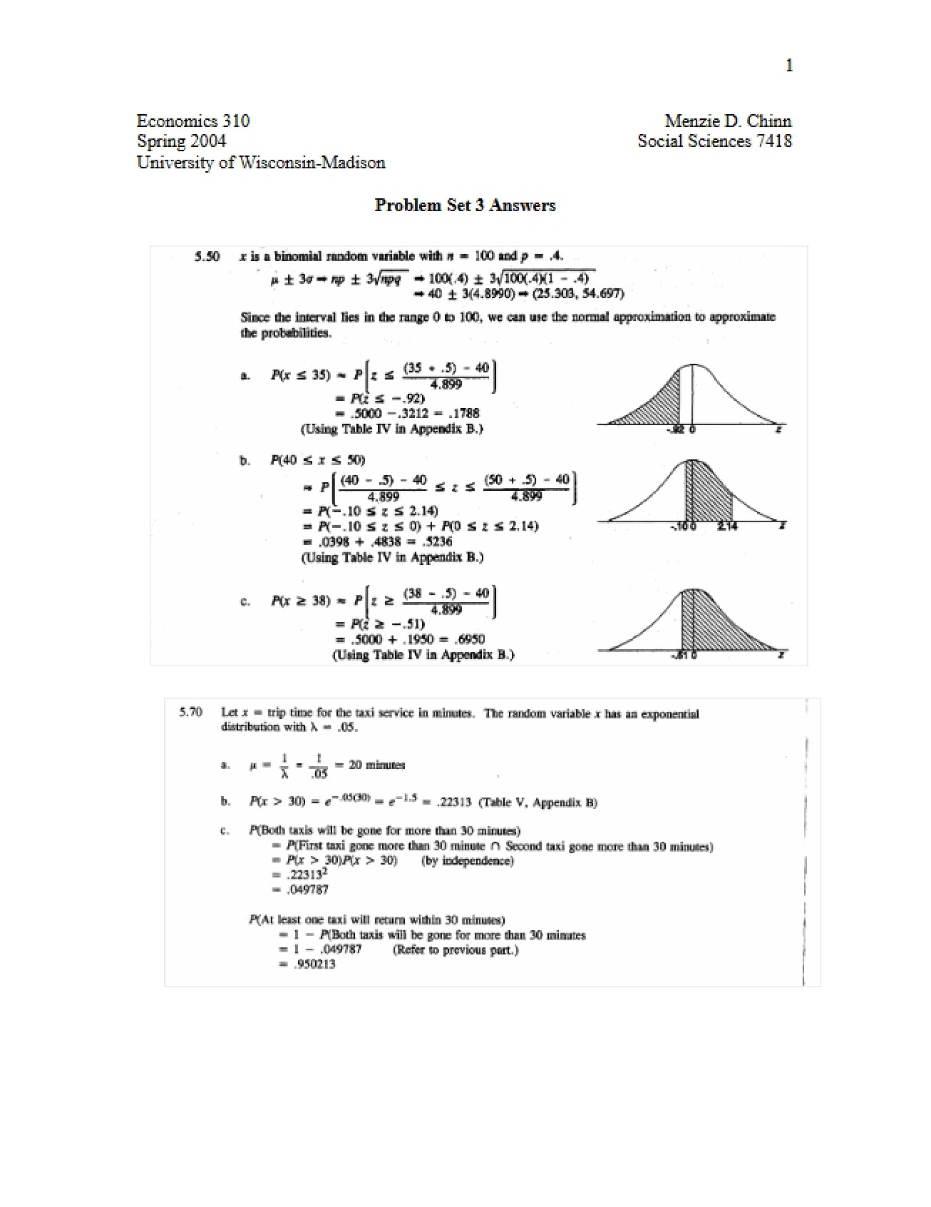 Third Problem Set